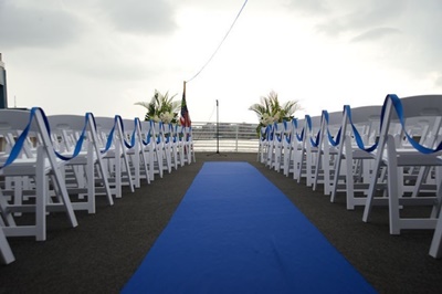 NY motor yacht Aqua Azul-top deck-wedding